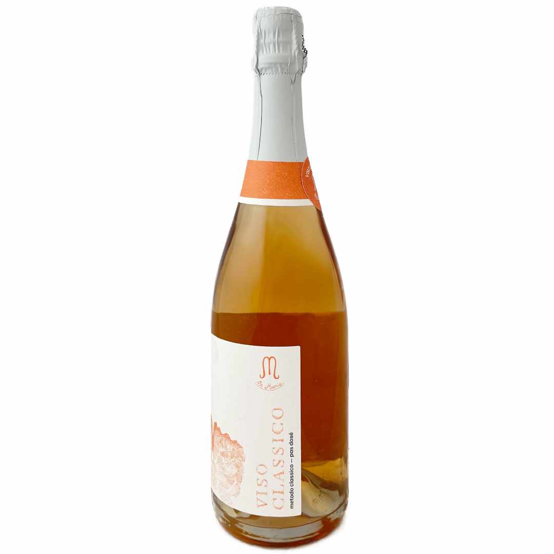 Le Marie. Viso Classico Rosato Pas Dose a field blend of Barbera, Chatus, Bonarda, Freisa, Neretta Cunese