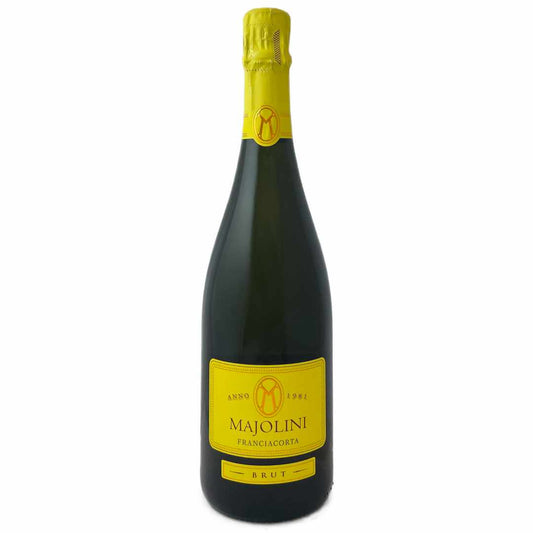 Majolini Franciacorta Brut non vintage Bat and Bottle house Champagne made from Chardonnay and Pinot Noir an artisan single estate and single vintage classic method Italian wine