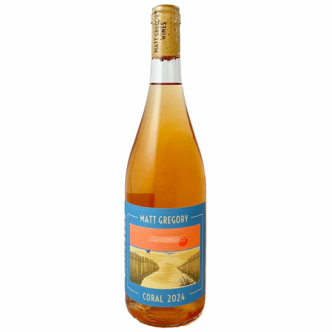 Matt Gregory Coral 2024 a dry English rose wine made from Pinot Noir and Pinot Grigio in Leicestershire