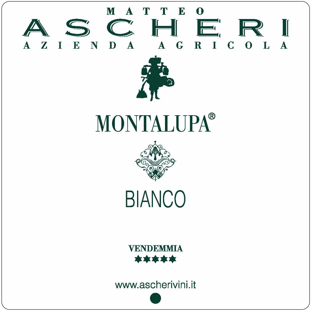 Matteo Asheri Montalupa Bianco a full bodied white wine made from Viognier grown near Bra now a Langhe DOCG wine