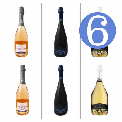 Italian charmat or Marinotti mixed case of Erbaluce Cococciiola and Glera a 6 bottle case all imported by Bat and Bottle