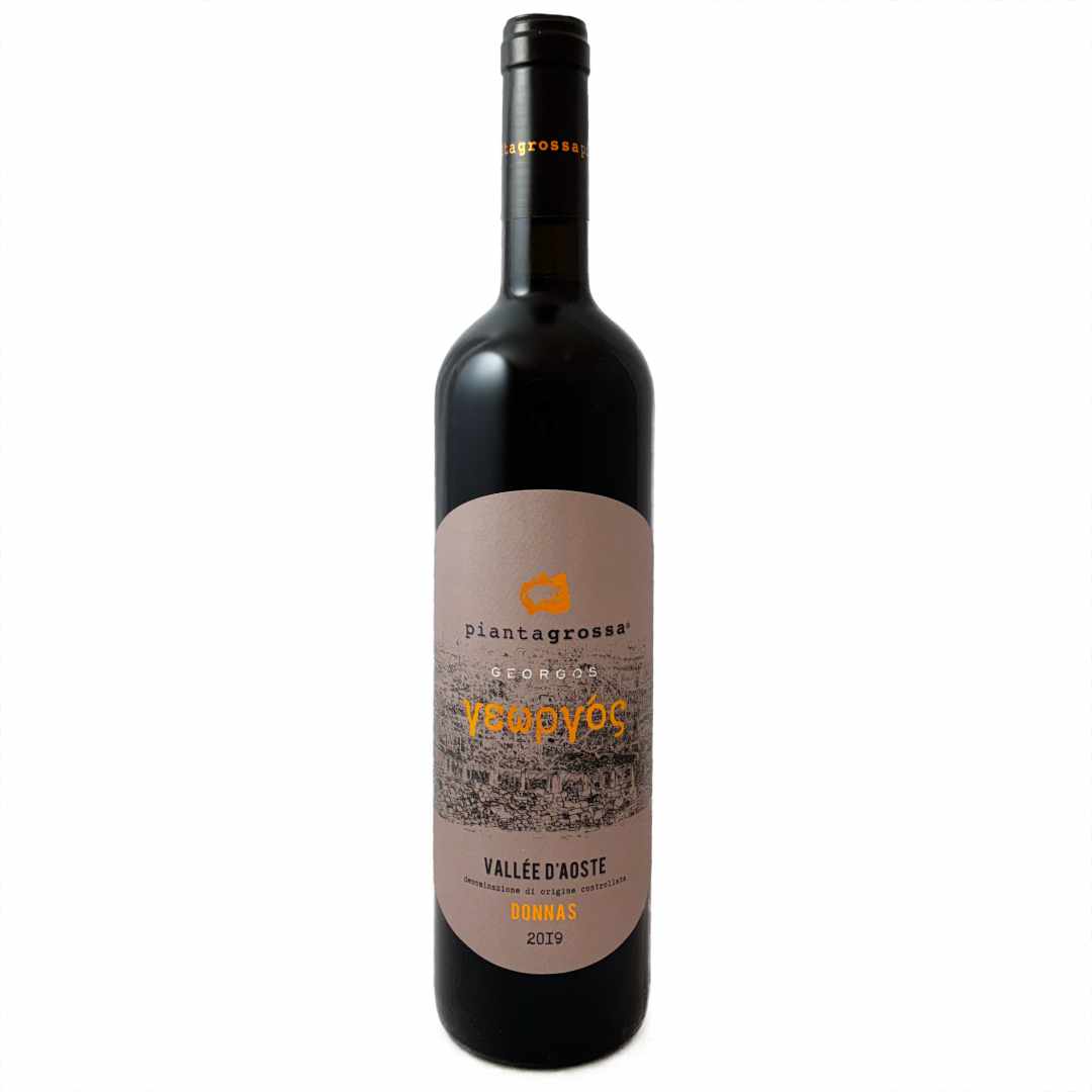 Pianta Grossa. Valle d'Aoste Donnas 2019 'Georgos' 75cl bottle great extreme winemaking from the mountainsides north of Carema. Imported by Bat and Bottle