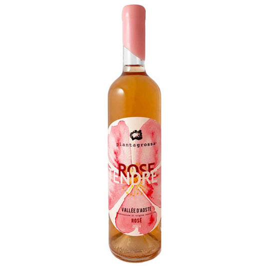 Piantagrossa Rose Tendre a pale rose from the village of Donnas in the Aosta valley made from Pico Tendre the local name for nebbiolo the same grape grown in the Langhe and used to make Barolo imported by Bat and Bottle wine merchants