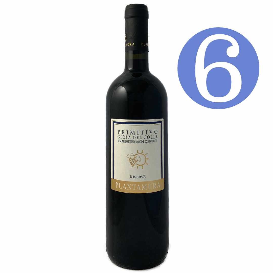 Plantamura's Gioia del Colle Primitivo Riserva is available in a 6 bottle offer