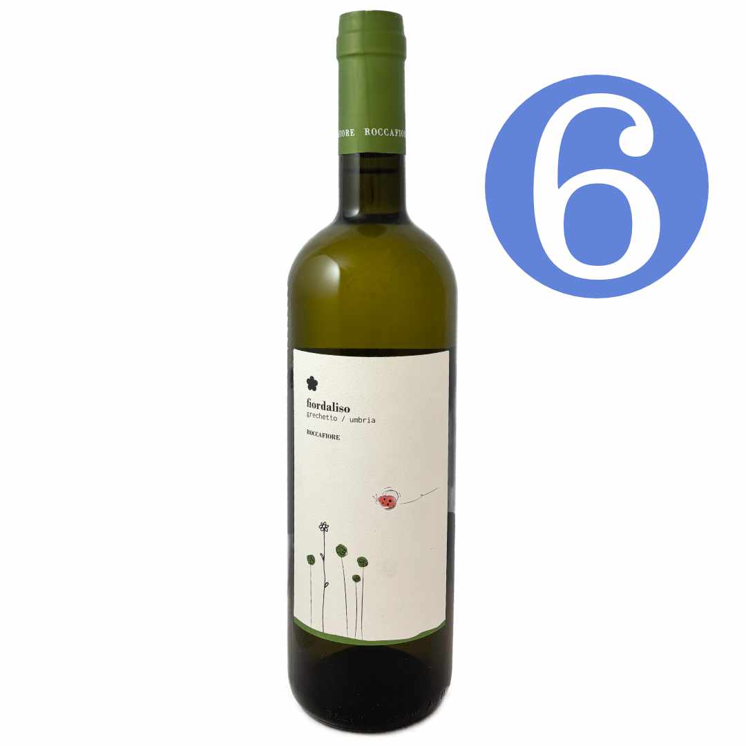 Roccafiore Fiordaliso 2024 Grechetto di Todi from Umbria a dry white Italian wine imported by Bat and Bottle 6 bottle case offer