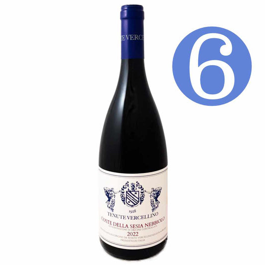 Tenute Vercellino Coste Della Sesia Nebbiolo 2022 6 bottle case imported by Bat and Bottle