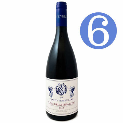 Tenute Vercellino Coste della Sesia Rosso 2022 6 bottle case a Nebbolo based Alto Piemonte wine with Croatina Barbera and Uva Rara medium bodied red Italian wine artisan production grown on sandy soils volcanic rock