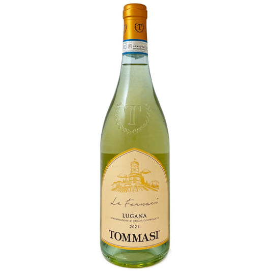 Tommasi Lugana Le Fornaci 2021 a dry white wine from Trebbiano di Lugana which is also called Verdicchio and Trebbiano di Soave
