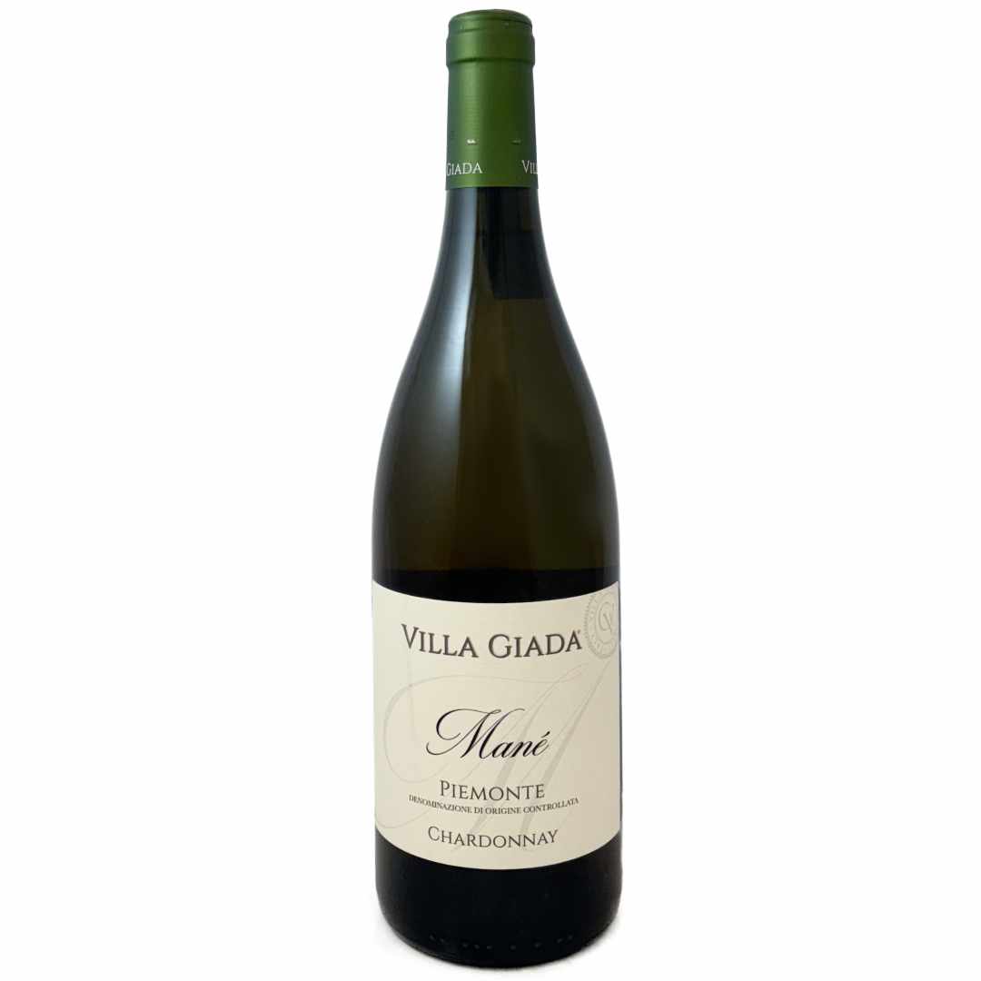 Villa Giada Mane Chardonnay 2023 made in Piemonte or Piedmont on the chalky soils of the Monferrato a dry medium bodied white wine from north west Italy imported by Bat and Bottle