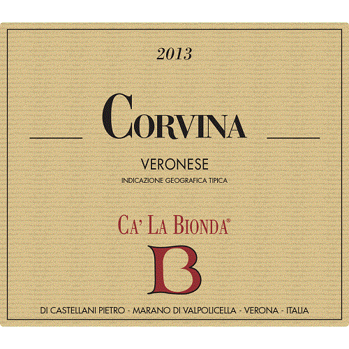 Ca la Bionda Corvina Veronese 2013 Label