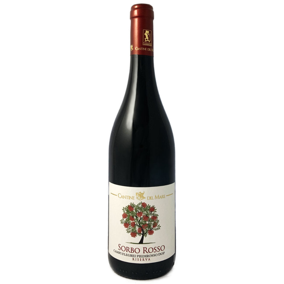 Cantine del Mare. Piedirosso Riserva Campi Flegrei 'Sorbo Rosso' a medium bodied dry red wine from west of Naples