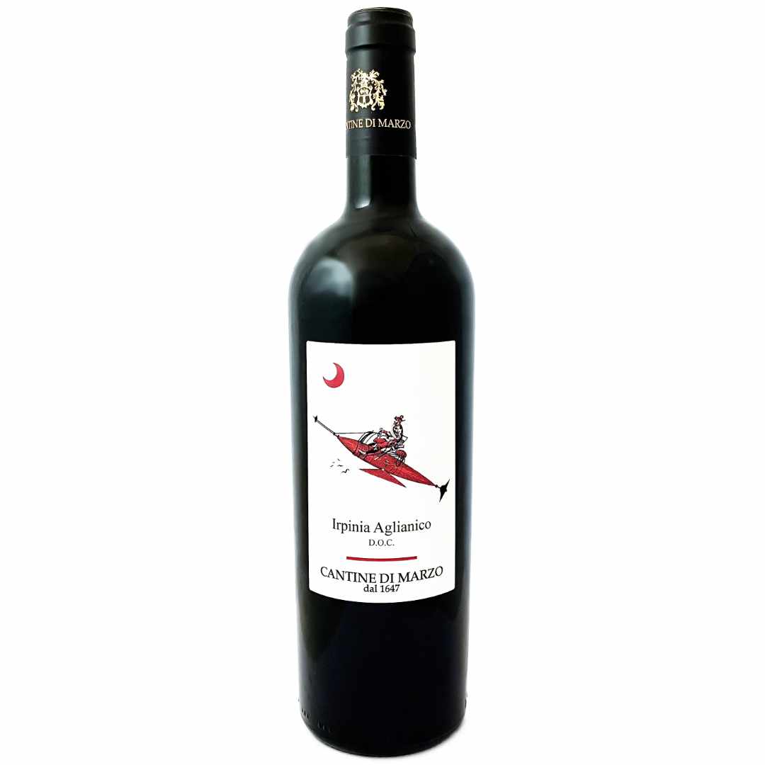 Cantine di Marzo Aglianico Irpinia Selezioni. Italian full red wine. Tufo, Campania, Italy