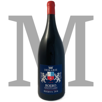 Demarie Nebbiolo Roero  Riserva 2016 in Magnum 150cl  is a full bodied red wine made from Nebbiolo in the Roero Piemonte Italy