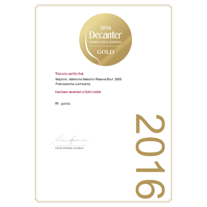 Majolini Franciacorta Valentino 2005 was awarded Decanter Gold