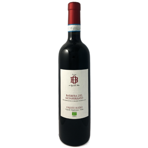 Oreste Buzio. Barbera del Monferrato oreganically grown, artisan medium bodied Italian red wine from Piemonte / Piedmont