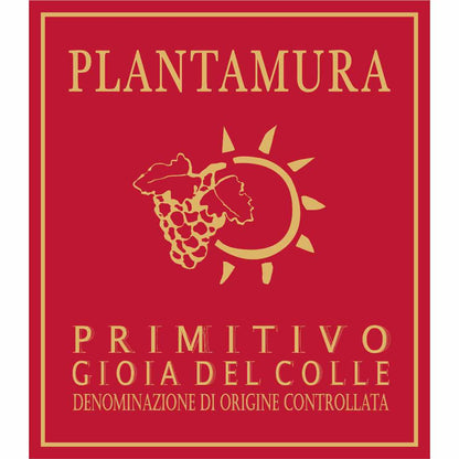 Plantamura. Gioia del Colle Primitivo 'Parco Largo' Full bodied Italian red wine from Puglia/ Apuglia Made from organically grown grapes.
